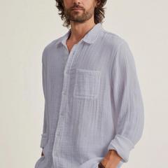 Men Shirts Cotton Gauze Double Layer fabric