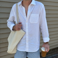 Prince Linen Full White Fabric