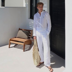 Prince Linen Full White Fabric