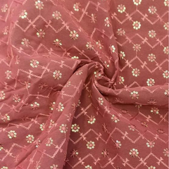 Georgette with embroidery work fabric