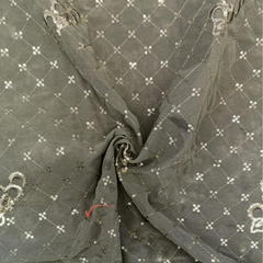 Georgette with embroidery work fabric