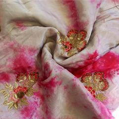 Georgette with embroidery work fabric