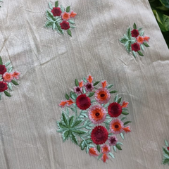 Chanderi silk Fabric with Embroidery Work