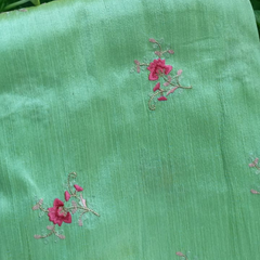 Chanderi silk Fabric with Embroidery Work