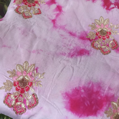 Cotton with embroidery work fabric