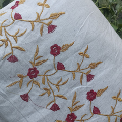 Cotton with embroidery work fabric