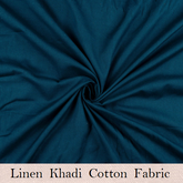 Linen Khadi Cotton Petrol Blue Fabric