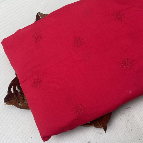 Cotton with embroidery work fabric