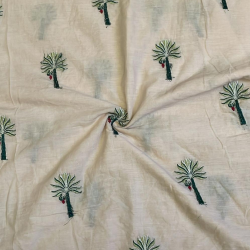 Cotton with embroidery work fabric
