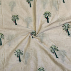 Cotton with embroidery work fabric