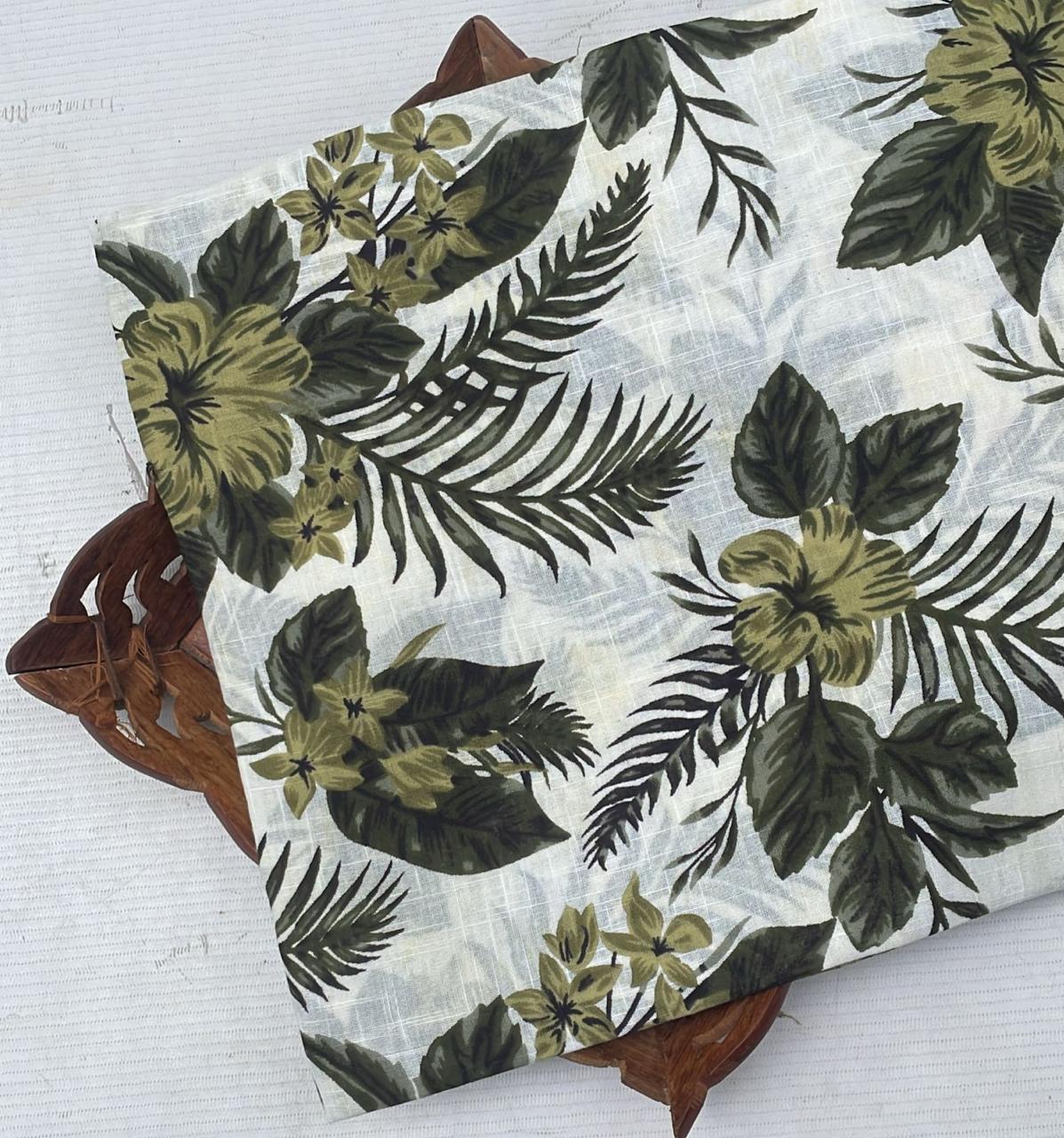 Linen Slub Cotton Printed Fabric