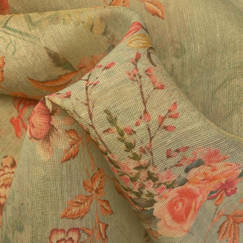 Chanderi Silk Printed Fabric