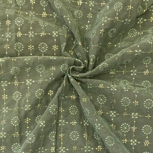 Georgette with embroidery work fabric