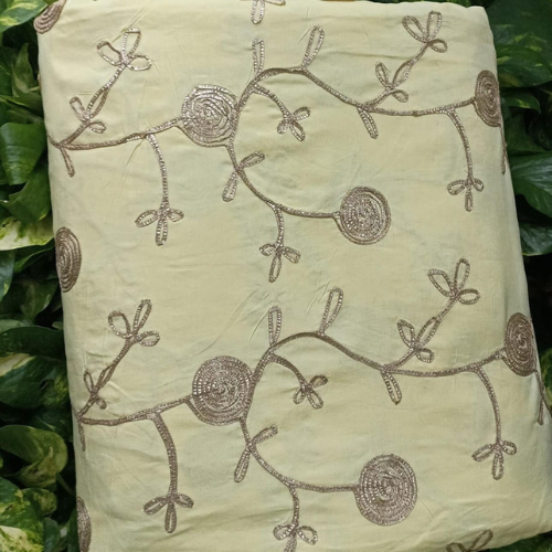 Cotton with embroidery work fabric