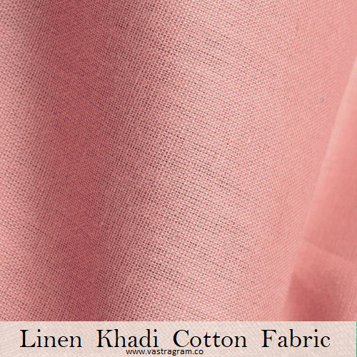 Linen Khadi Cotton Light pink Fabric