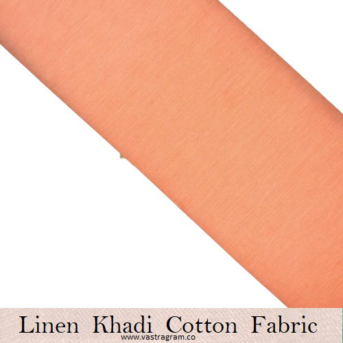 Linen Khadi Cotton Orange Fabric