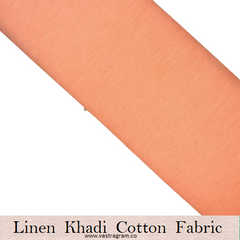 Linen Khadi Cotton Orange Fabric