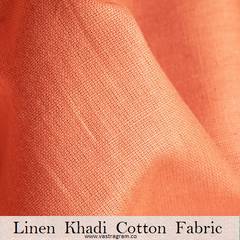 Linen Khadi Cotton Orange Fabric