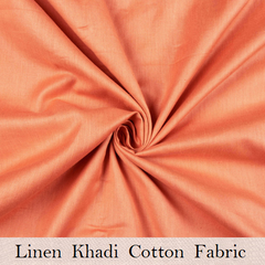 Linen Khadi Cotton Orange Fabric